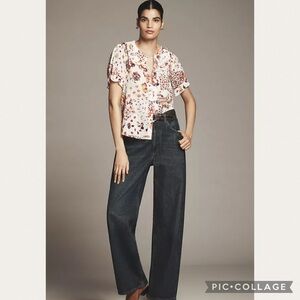 Anthropologie Pilcro The Kiera Blouse in Light Orange